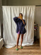 SANTIAGO big shirt / organic indian cotton / night sky stripes