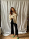 SANTIAGO big shirt / organic indian cotton & natural indian silk / cream chequered
