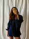 SANTIAGO big shirt / organic indian cotton / black indigo chequered