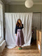 INDRA wrap skirt / indian cotton / liquorice & pastel ripple