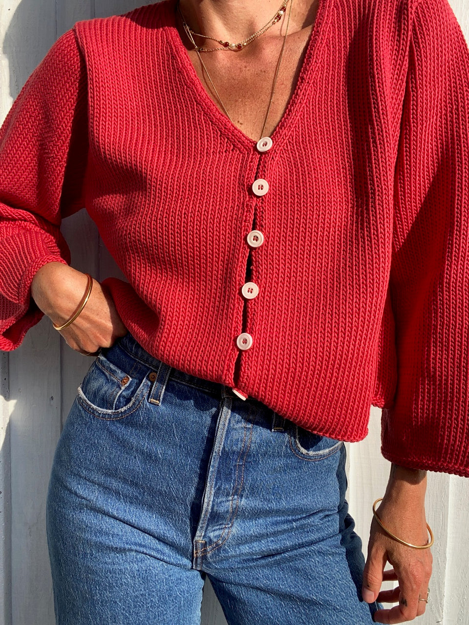 PAOLA cardigan / organic cotton / sweet paprika / samples