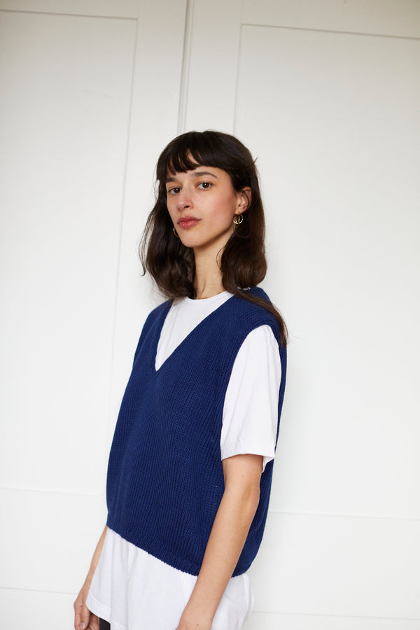 CHICO vest / organic cotton / midnight / samples