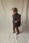 TINO kids fluff vest / alpaca & wool boucle / dark oak