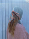EULALIA fine knit scarf / organic cotton / summer sky & melon