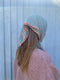 EULALIA fine knit scarf / organic cotton / summer sky & melon