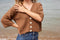 INES cardigan / organic cotton / carob