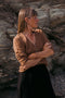 LUCA cardigan / organic cotton / carob