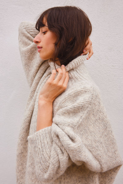 NORA turtleneck / alpaca & pima cotton / cloud – jaggerylondon