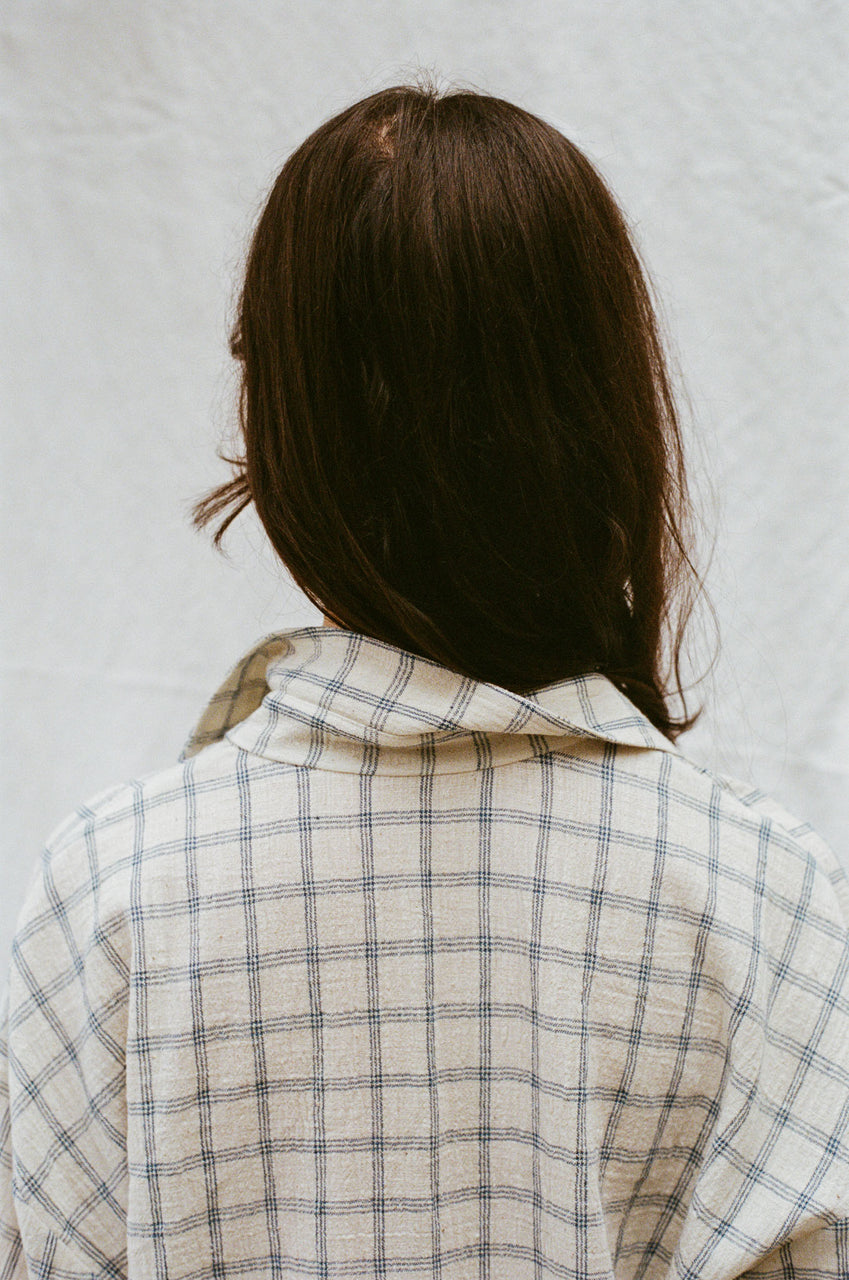 RITA shirt / blue & white chequered