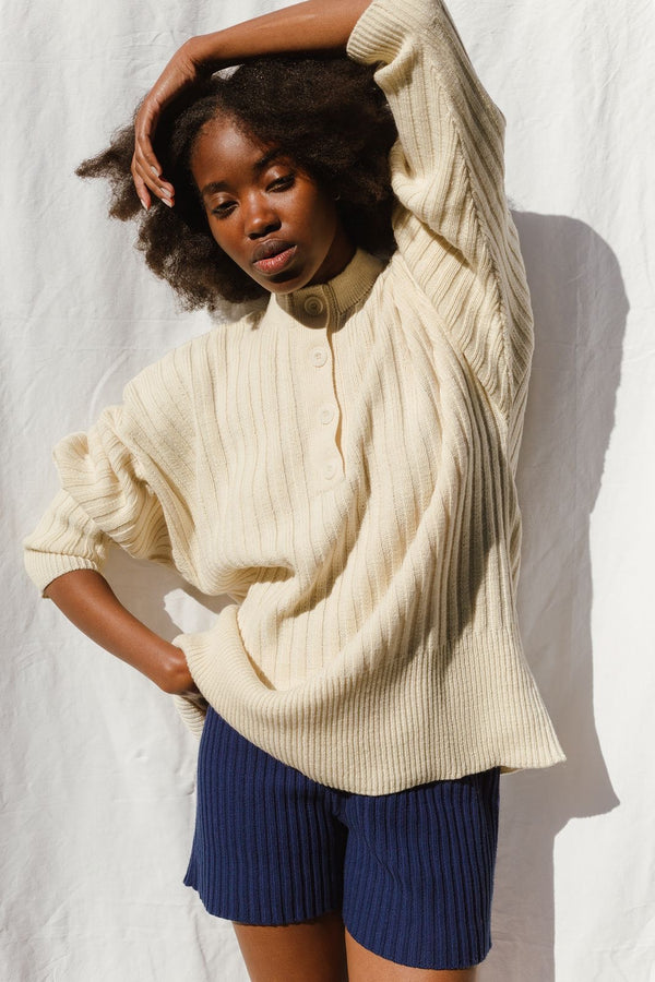 paz ribbed shirt jumper