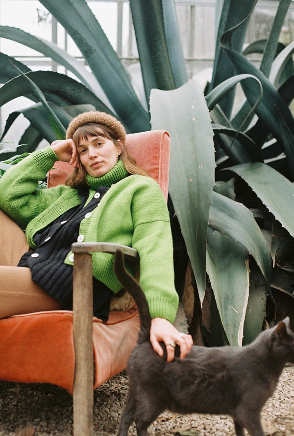 CARMEN cardigan / highland wool / lemongrass