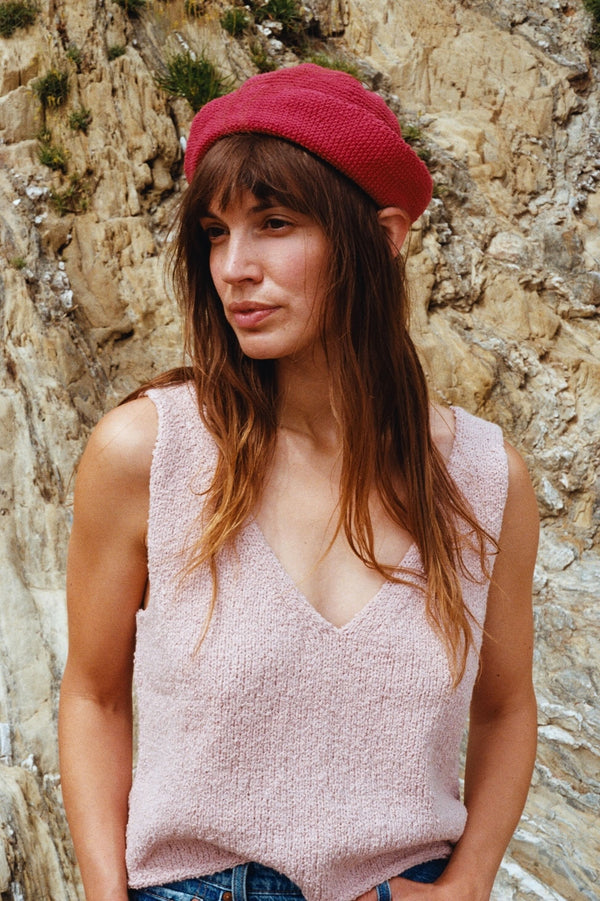 NALLA mini crochet hat / organic cotton / strawberry