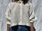 ZULEMA MINI v-neck ruffle blouse / indian linen / milk