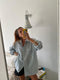 SANTIAGO big shirt / organic indian cotton / rayas azules