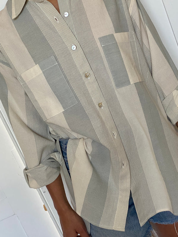 SANTIAGO big shirt / organic indian cotton / july skies