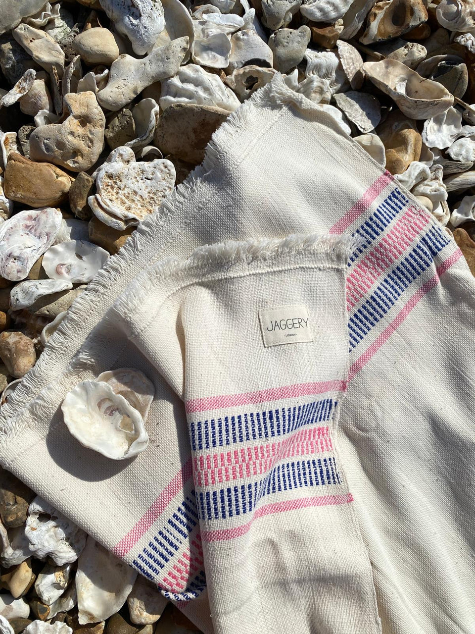 handwoven towel / organic cotton / PINK SUNSET