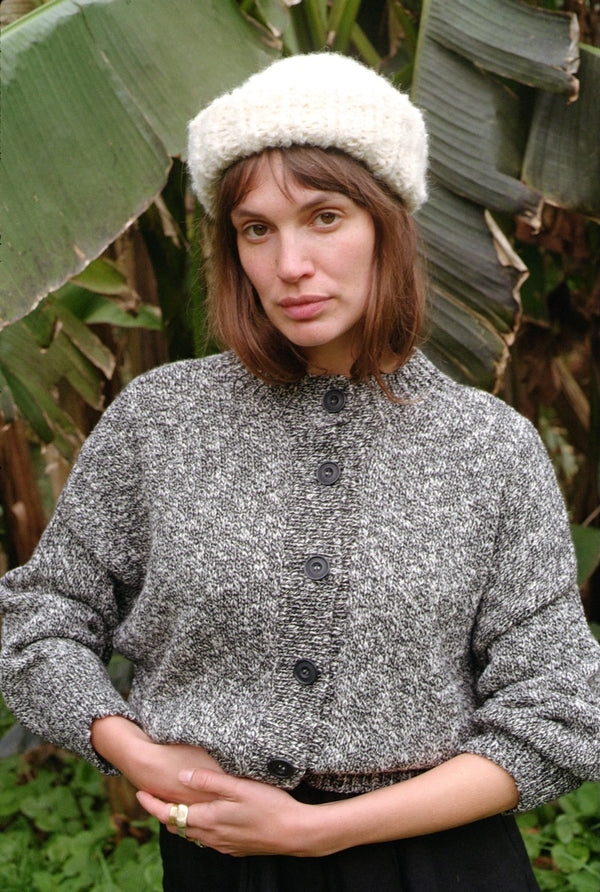 CARMEN cardigan / organic cotton & alpaca / stracciatella