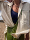 SANTIAGO big shirt / organic indian cotton & natural indian silk / cream & oat chequered