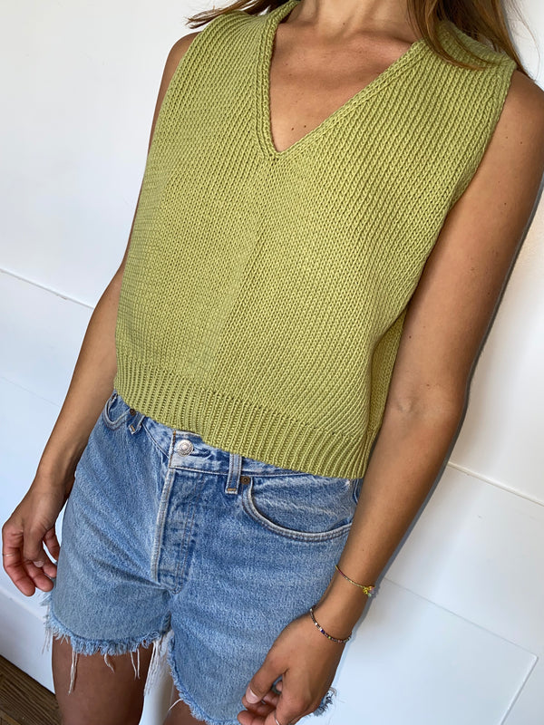 UNO vest / organic cotton / pistachio
