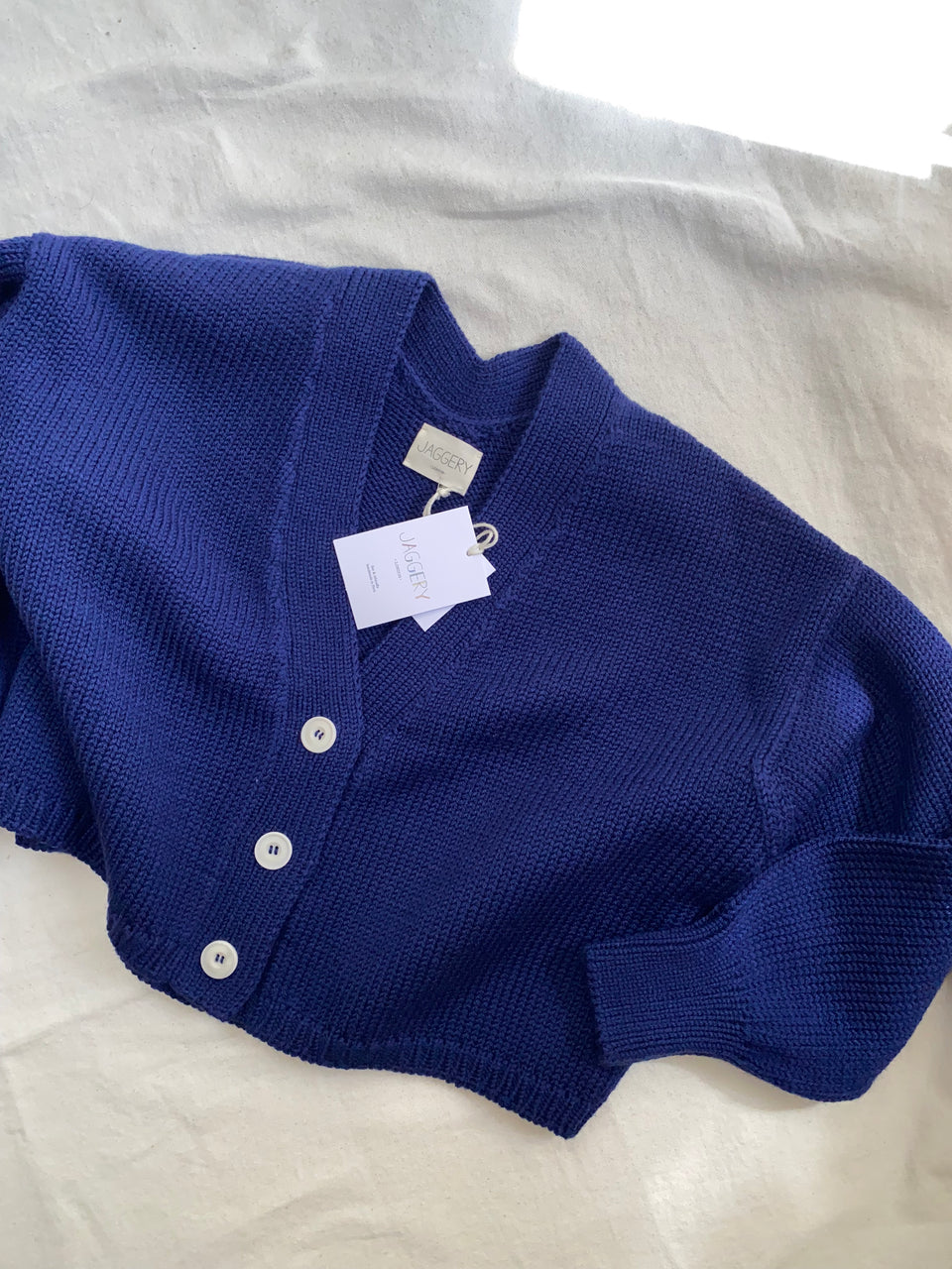 MINI ROSALIA cardigan / highland wool / indigo / samples