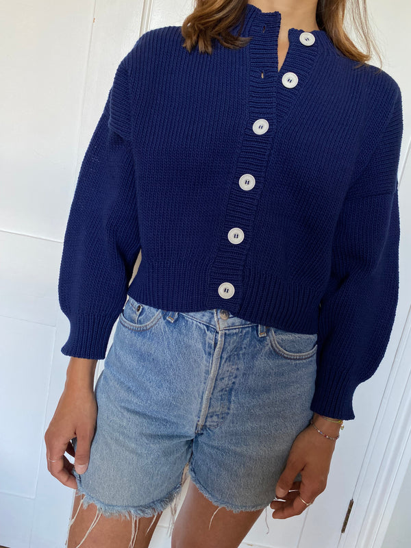 CARMEN cardigan / organic cotton / midnight