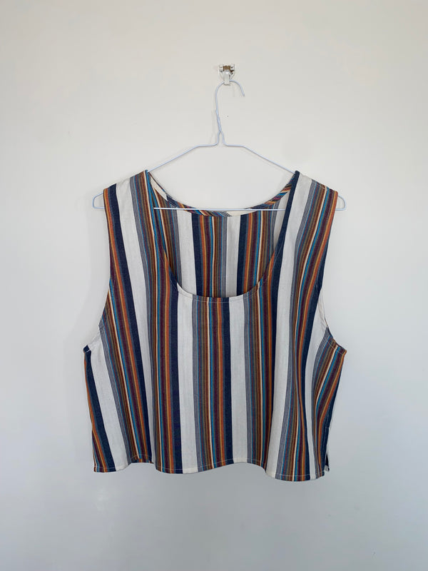 RADHA top / organic indian cotton / 90s stripes
