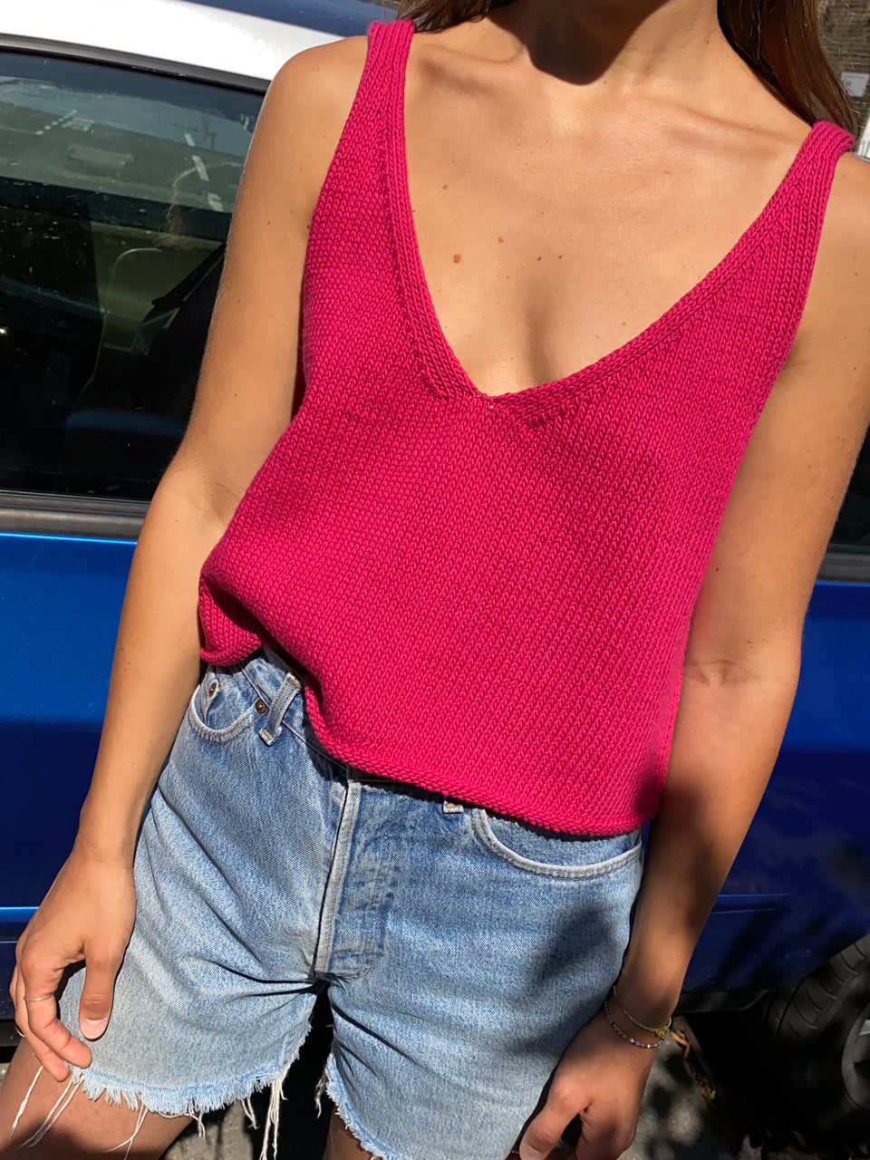 SOLITO vest / organic cotton / frambuesa