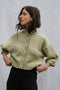ISOBEL cardigan / organic cotton / milk & pistachio stripes