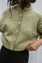 ISOBEL cardigan / organic cotton / milk & pistachio stripes