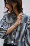 ISOBEL cardigan / organic cotton / milk & midnight stripes