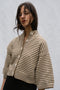 ISOBEL cardigan / organic cotton / milk & carob stripes