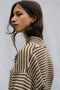 ISOBEL cardigan / organic cotton / milk & carob stripes