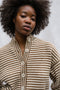 ISOBEL cardigan / organic cotton / milk & carob stripes