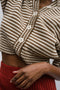 ISOBEL cardigan / organic cotton / milk & carob stripes