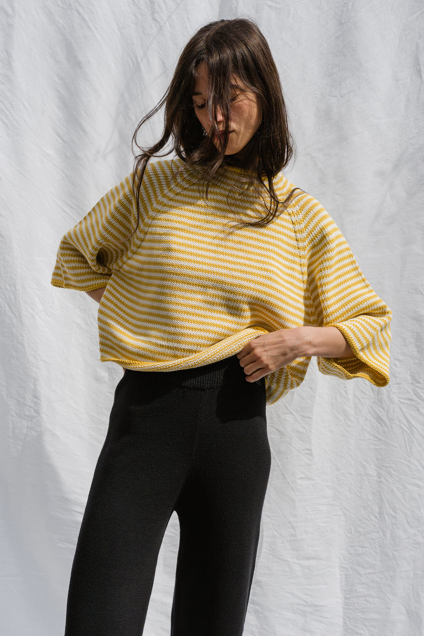PABLO mini jumper / organic cotton / milk & golden honey stripe