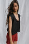 SURYA top / indian linen / black