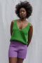 SOLITO vest / organic cotton boucle / apple