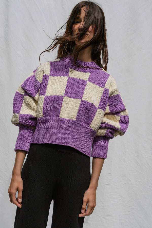LINO no waste jumper / organic cotton / summer lilac & milk