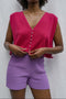 ZULMA vest top cardigan / organic cotton / frambuesa