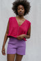 ZULMA vest top cardigan / organic cotton / frambuesa