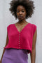 ZULMA vest top cardigan / organic cotton / frambuesa