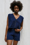 ZULMA vest top cardigan / organic cotton / midnight