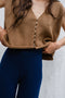 ZULMA vest top cardigan / organic cotton / carob