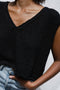 ZULMA vest top / organic cotton boucle / black