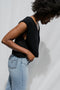 ZULMA vest top / organic cotton boucle / black
