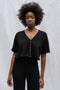 MINI LUCA cardigan / organic cotton / black