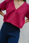 MINI LUCA cardigan / organic cotton / frambuesa