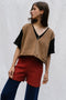 ZULMA vest top cardigan / organic cotton / carob