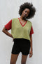 ZULMA vest top cardigan / organic cotton / pistachio