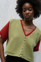 ZULMA vest top cardigan / organic cotton / pistachio